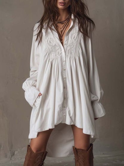 Lucia Lace Detail Shirt Dress