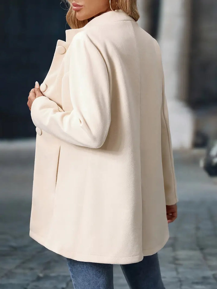 Sylvia | Elegant Stand-Collar Button Coat