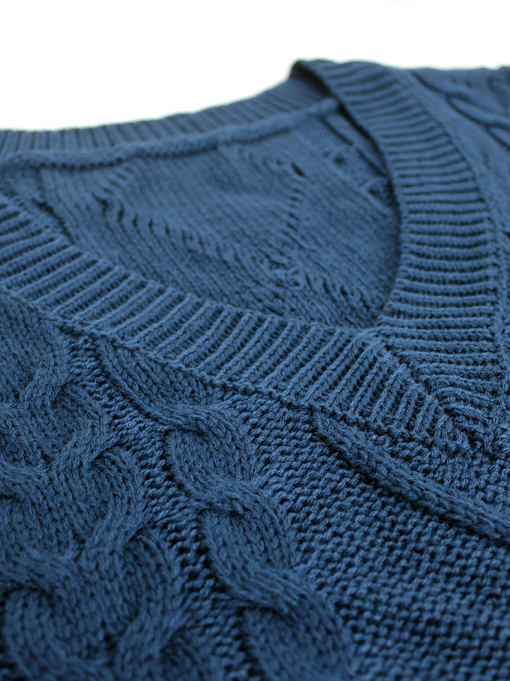 Lillian | Cable-Knit V-Neck Sweater Vest