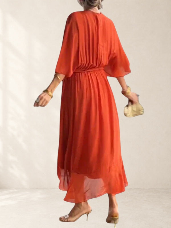 Women's Elegant V Neck A Line Dress
