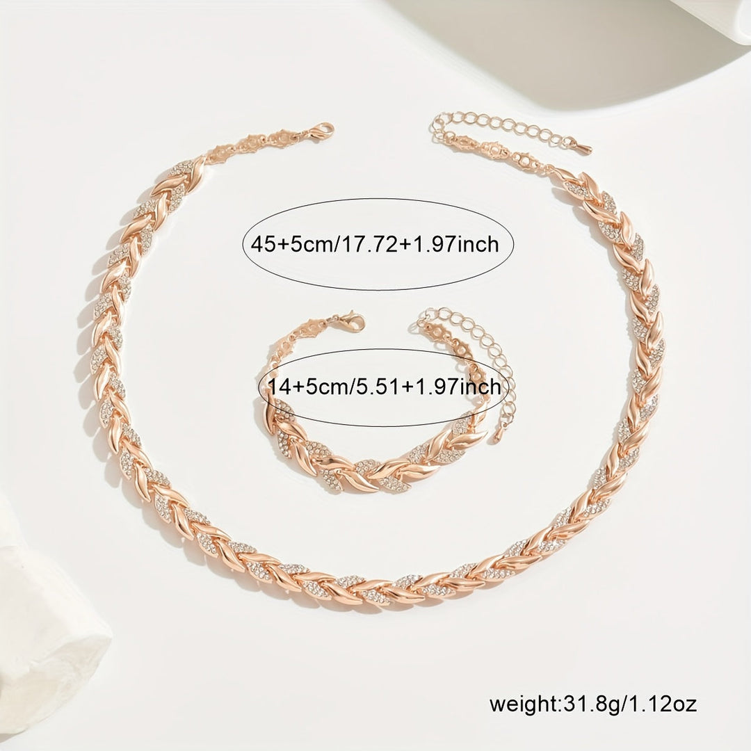 Erika | Sparkling Leaf Jewelry Set