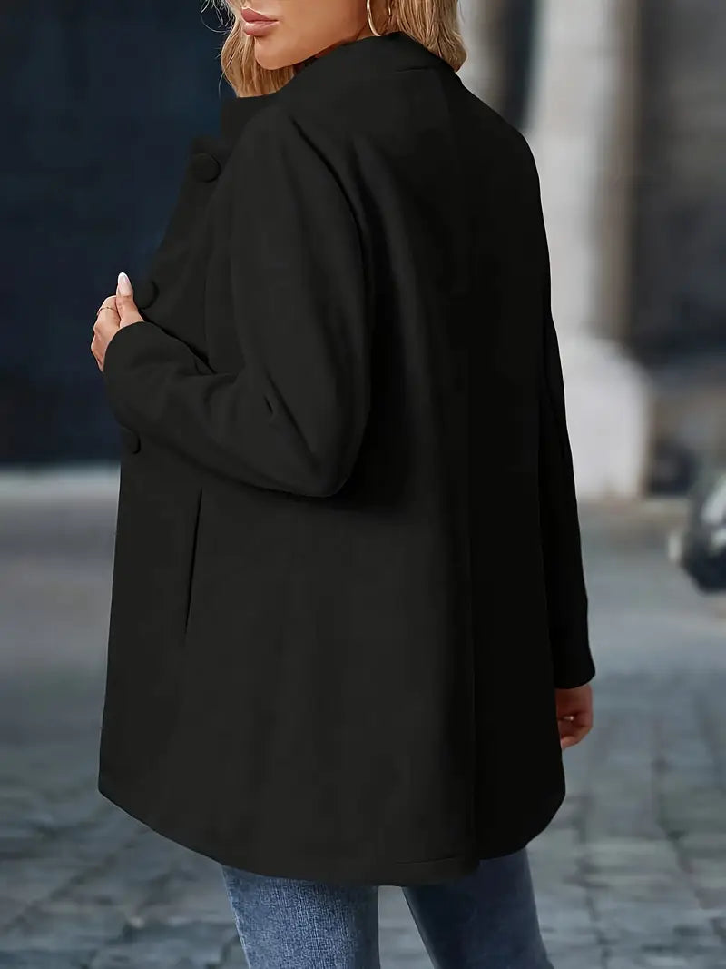 Sylvia | Elegant Stand-Collar Button Coat