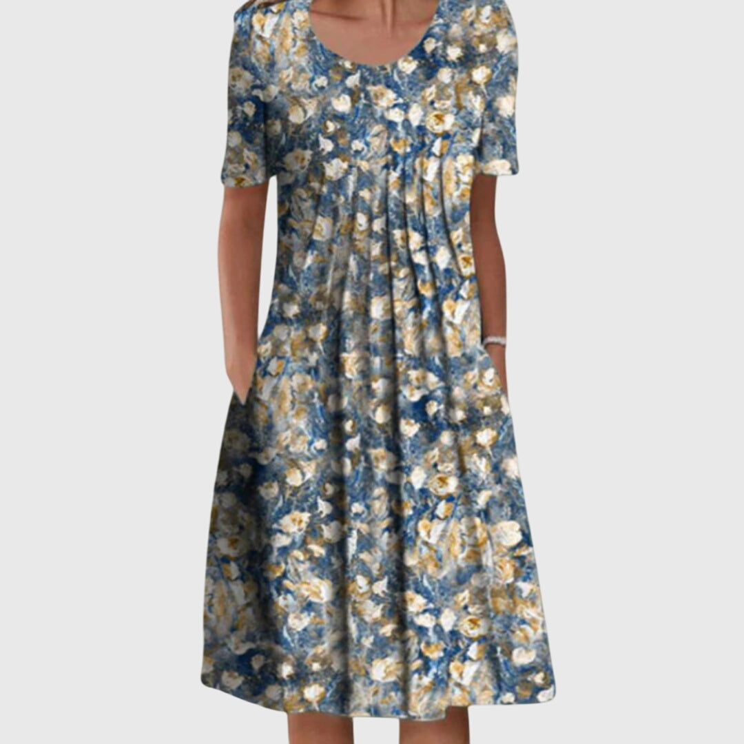 Ashlyn | Elegant Round Neck Printed Dress