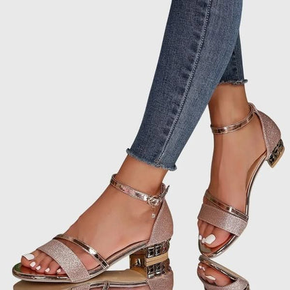 Women's Low Heel Adjustable Strap Sandals