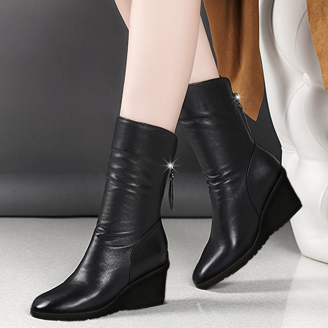 Rita | Sleek Wedge Mid-Calf Boots