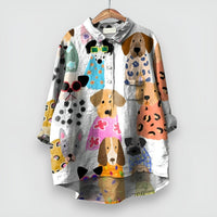 Mabel | Women's Shirt with Dog Print