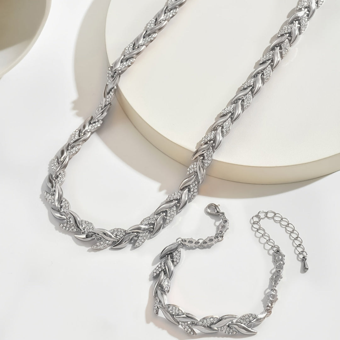 Erika | Sparkling Leaf Jewelry Set