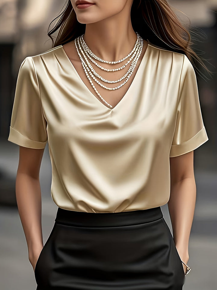 Alexis | Draped V-Neck Blouse