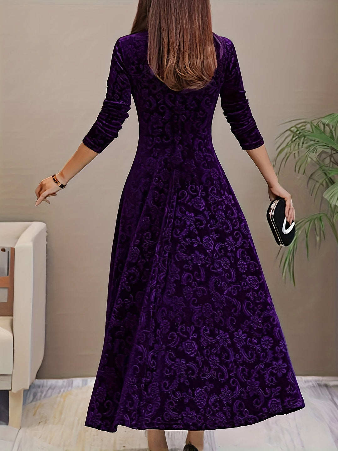 Christy | Elegant Long-Sleeve Midi Dress