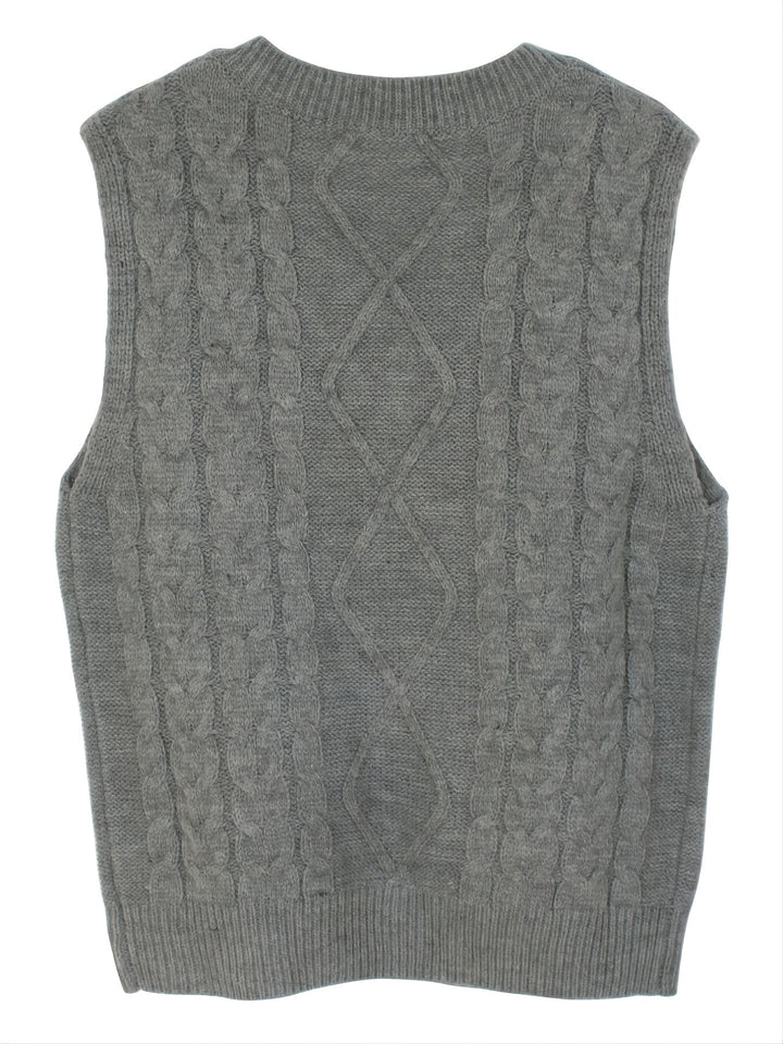 Lillian | Cable-Knit V-Neck Sweater Vest