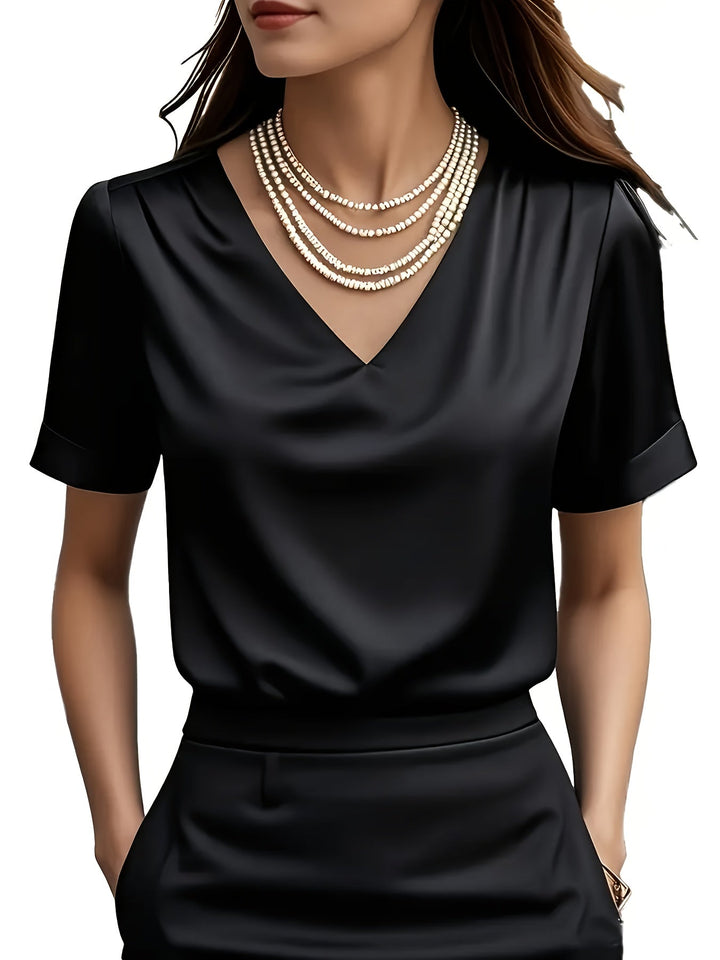 Alexis | Draped V-Neck Blouse