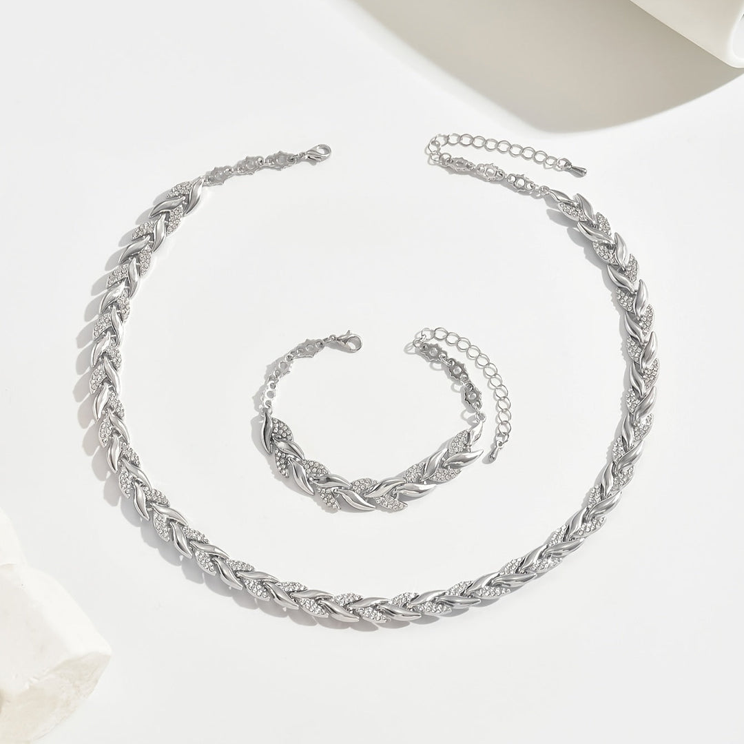 Erika | Sparkling Leaf Jewelry Set