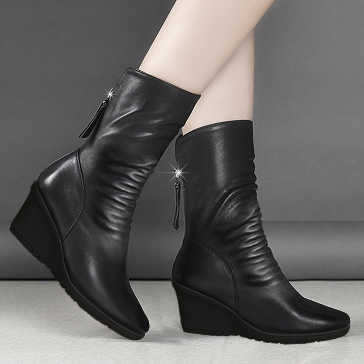Rita | Sleek Wedge Mid-Calf Boots