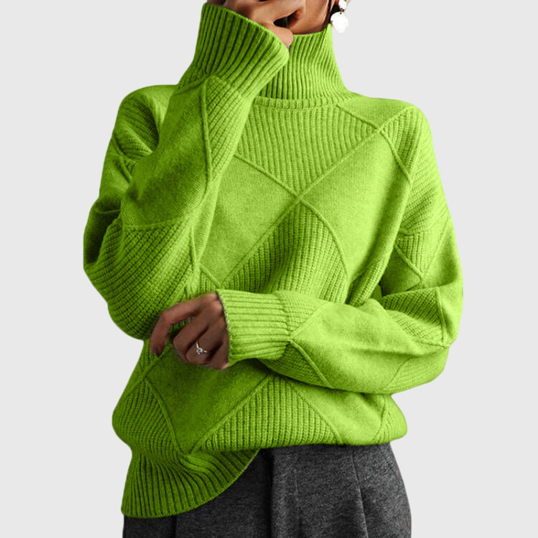 Tabatha | Geometric Turtleneck Sweater
