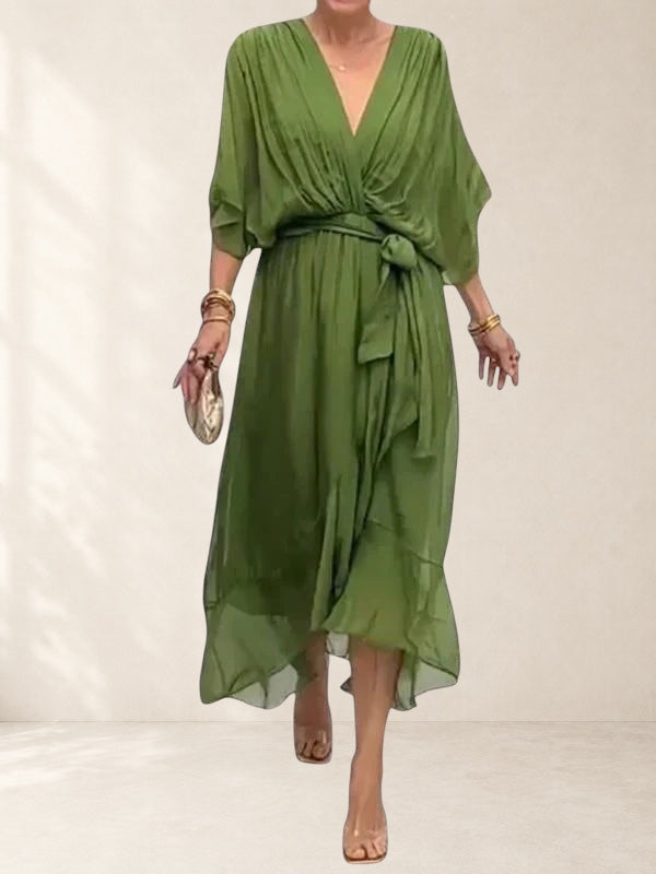 Women's Elegant V Neck A Line Dress