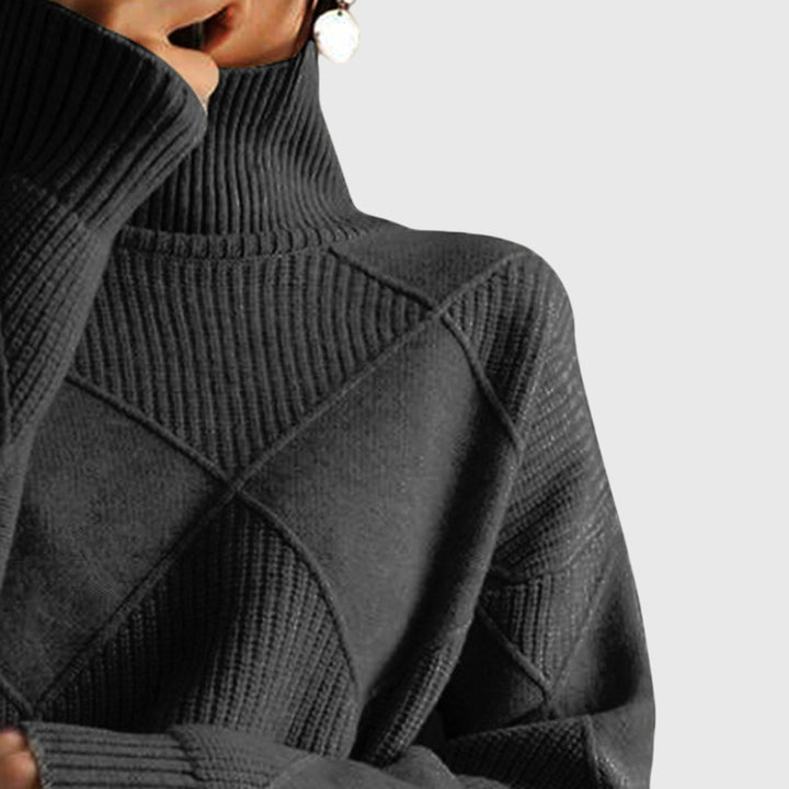 Tabatha | Geometric Turtleneck Sweater