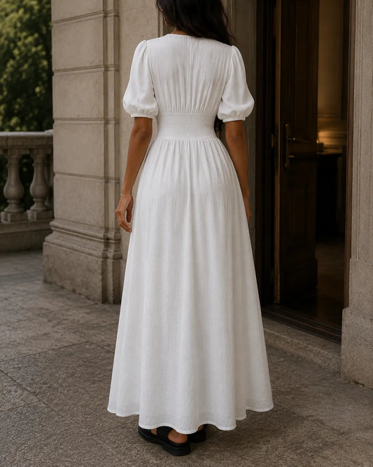 Evelyn Button-Front Maxi Dress
