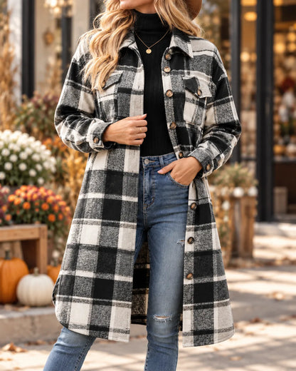 Madeline Jacket in Black & White Plaid