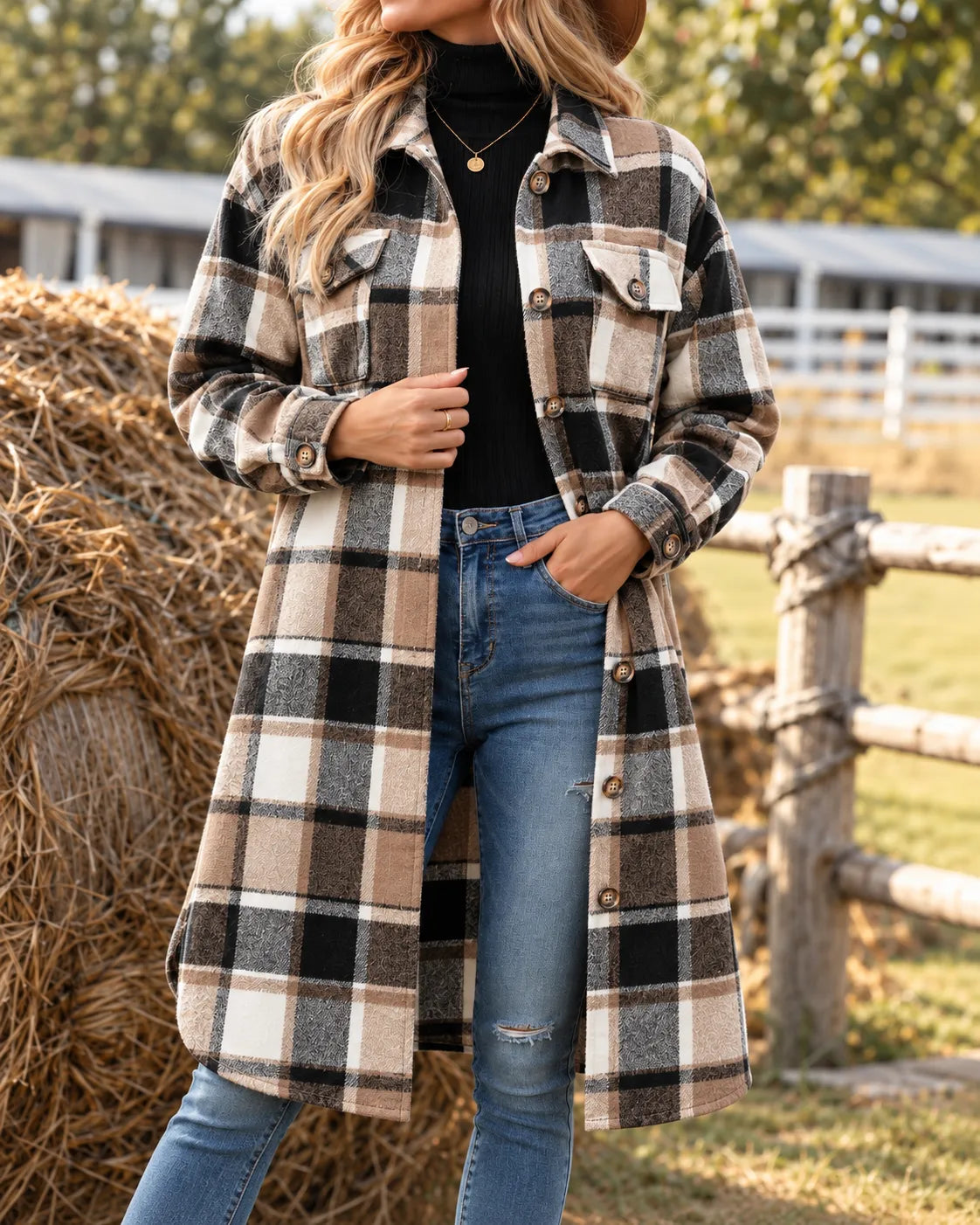 Madeline Jacket in Brown Plaid