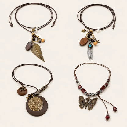 4pcs Boho Pendant Necklace Set