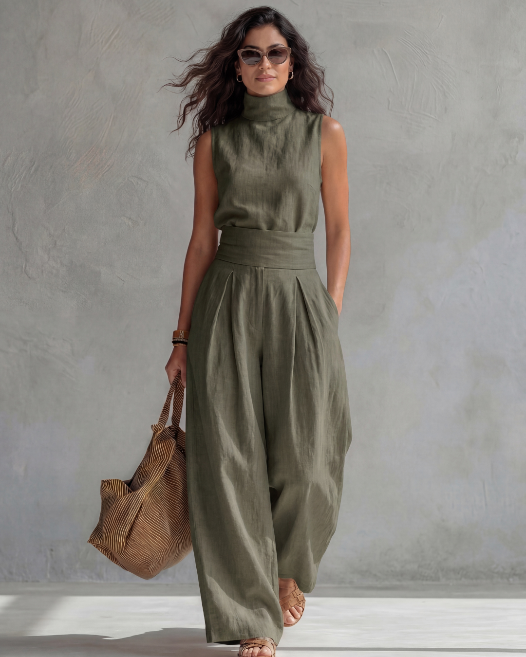 Maria in Olive Green