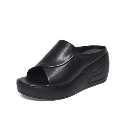 Women's Supportive Slip On Low Wedge Sandals