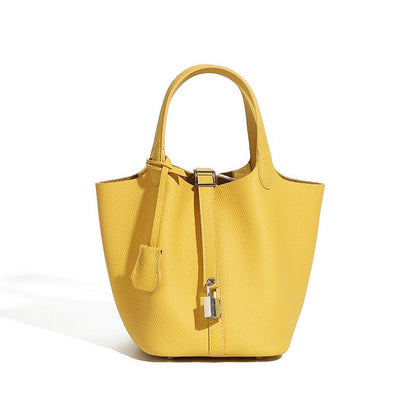 Women's Structured Silver Buckle Basket Bag
