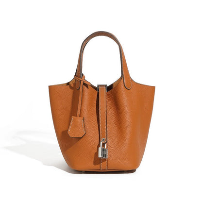 Women's Structured Silver Buckle Basket Bag