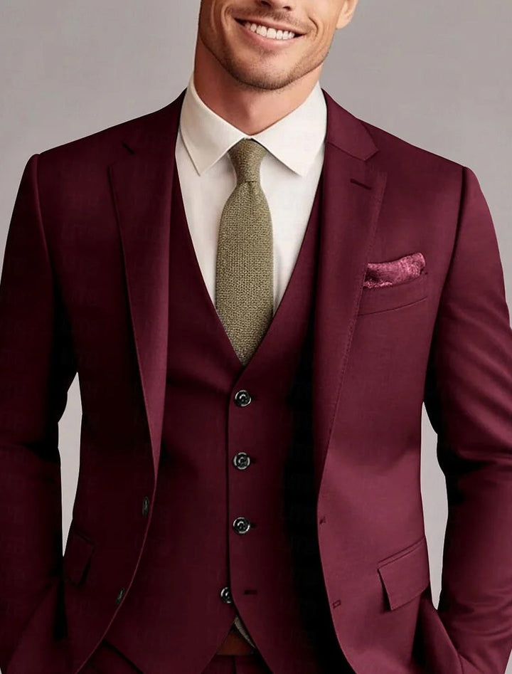 Mitchell | Classic Tailored 3 Pieces Solid Suit