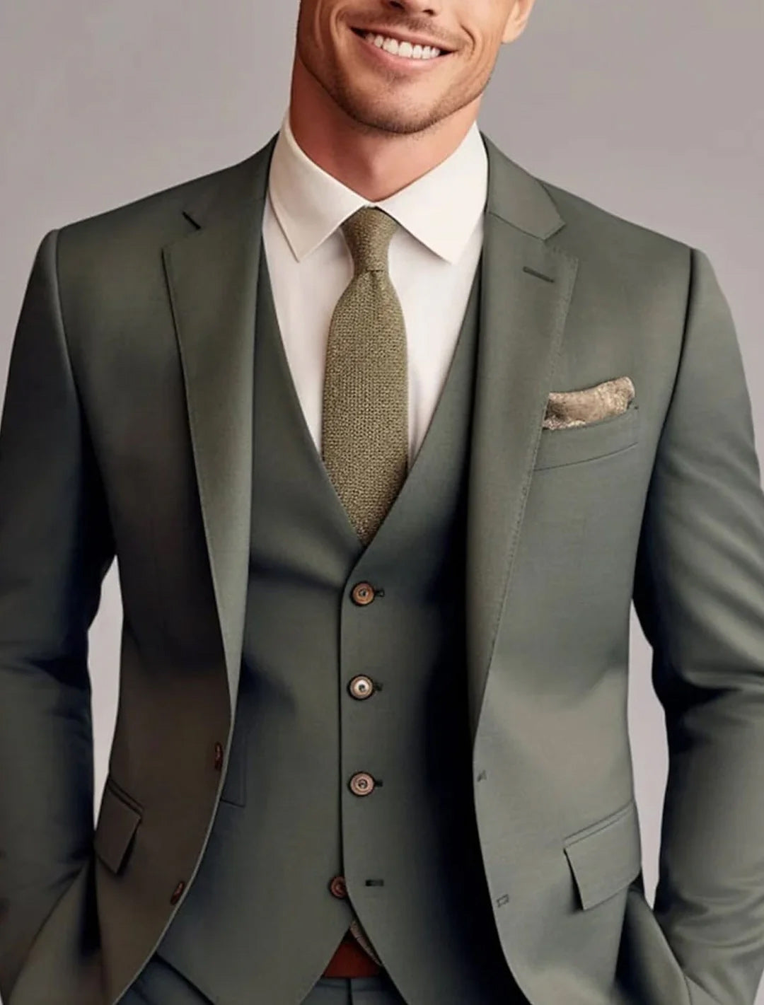 Mitchell | Classic Tailored 3 Pieces Solid Suit
