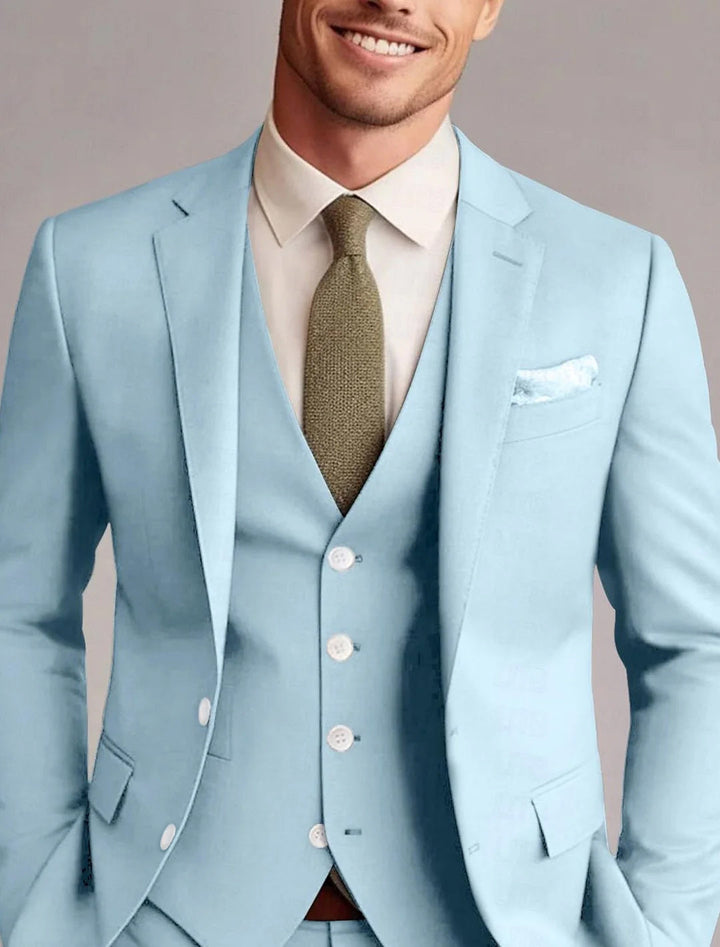 Mitchell | Classic Tailored 3 Pieces Solid Suit