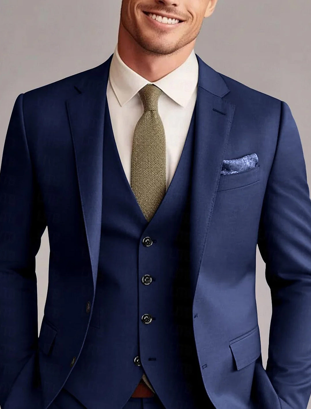 Mitchell | Classic Tailored 3 Pieces Solid Suit