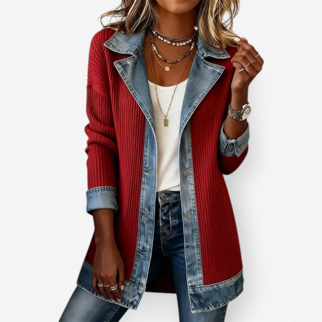 Stacy | Elegant Layered Collar Button Jacket