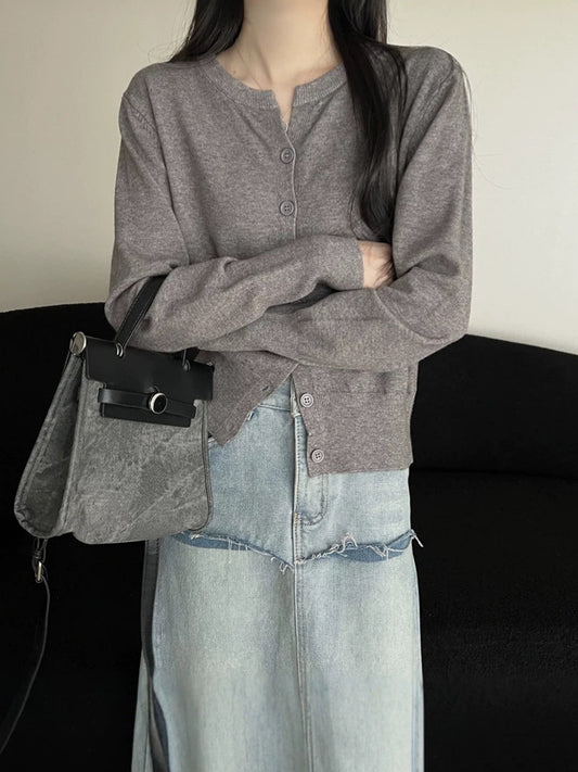 Women's Soft V-Neck Cropped Cardigan