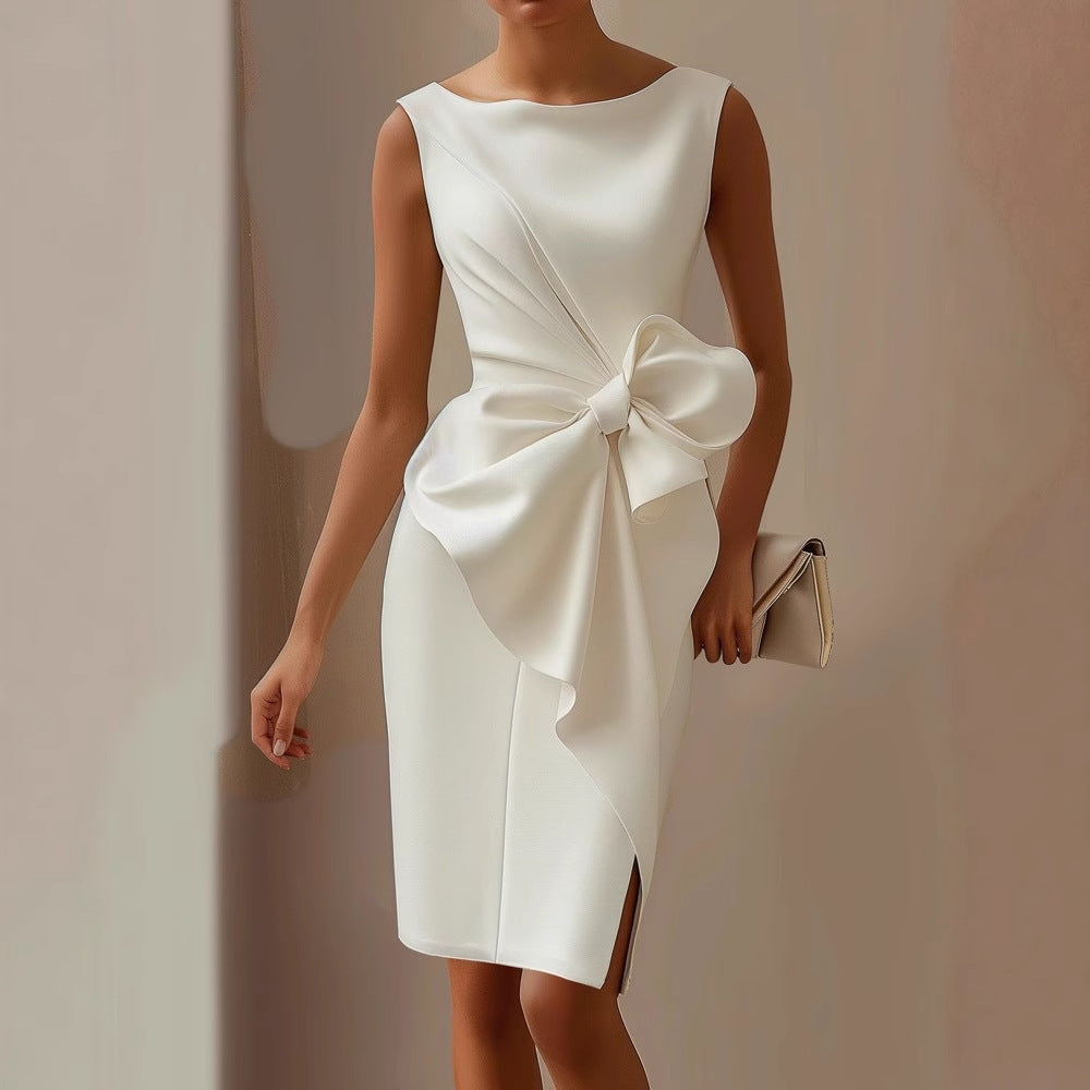 Geneva | Stylish Sleeveless Ribbon Waist Dress