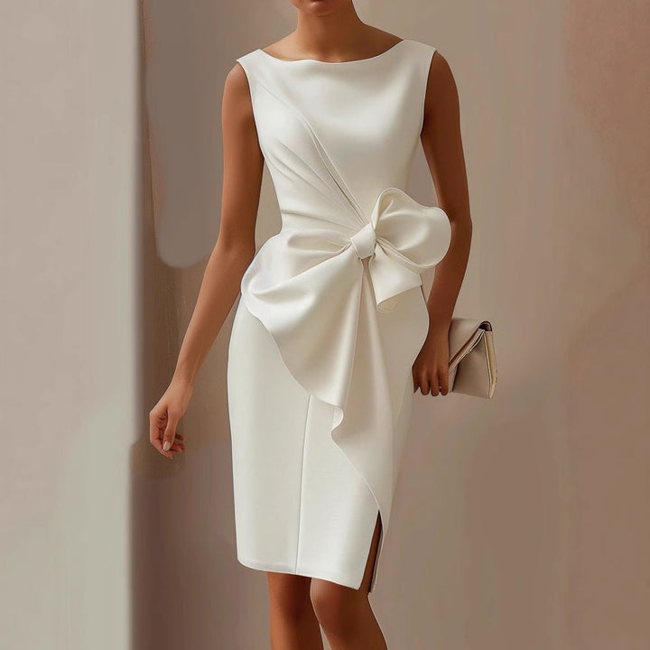 Geneva | Stylish Sleeveless Ribbon Waist Dress