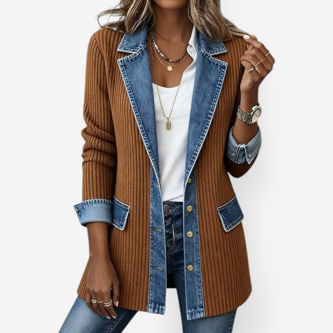 Stacy | Elegant Layered Collar Button Jacket