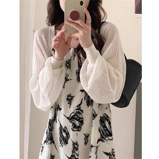 Women's Puff Sleeve Cropped Cardigan