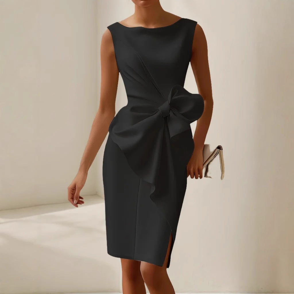 Geneva | Stylish Sleeveless Ribbon Waist Dress