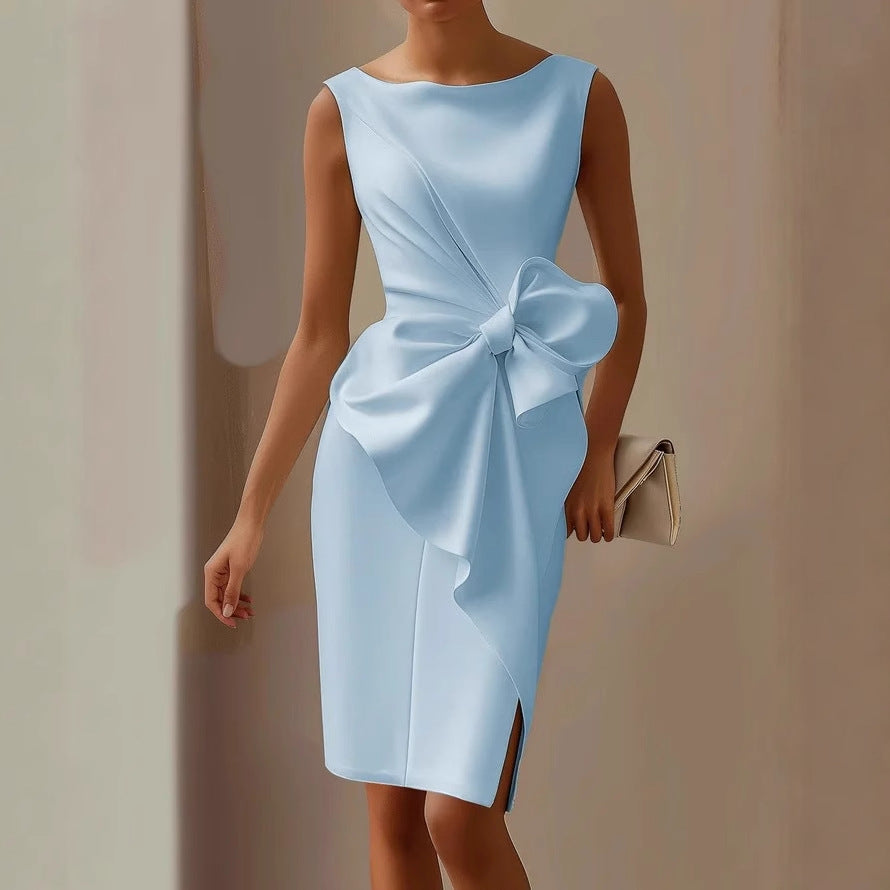 Geneva | Stylish Sleeveless Ribbon Waist Dress