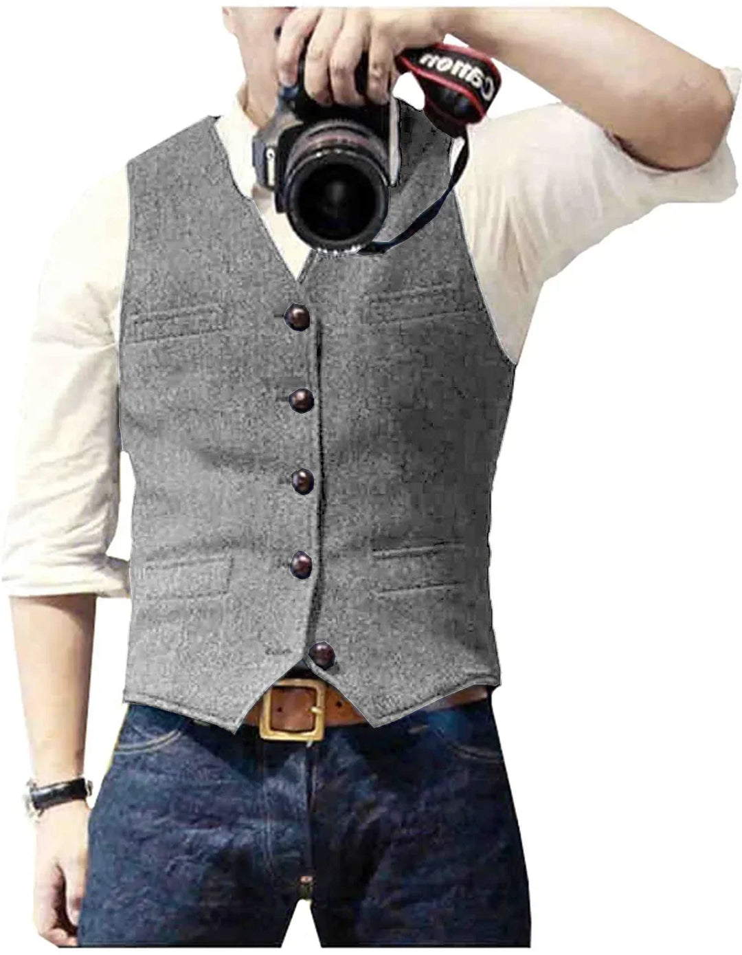 Bill | Classic Herringbone Tweed Waistcoat
