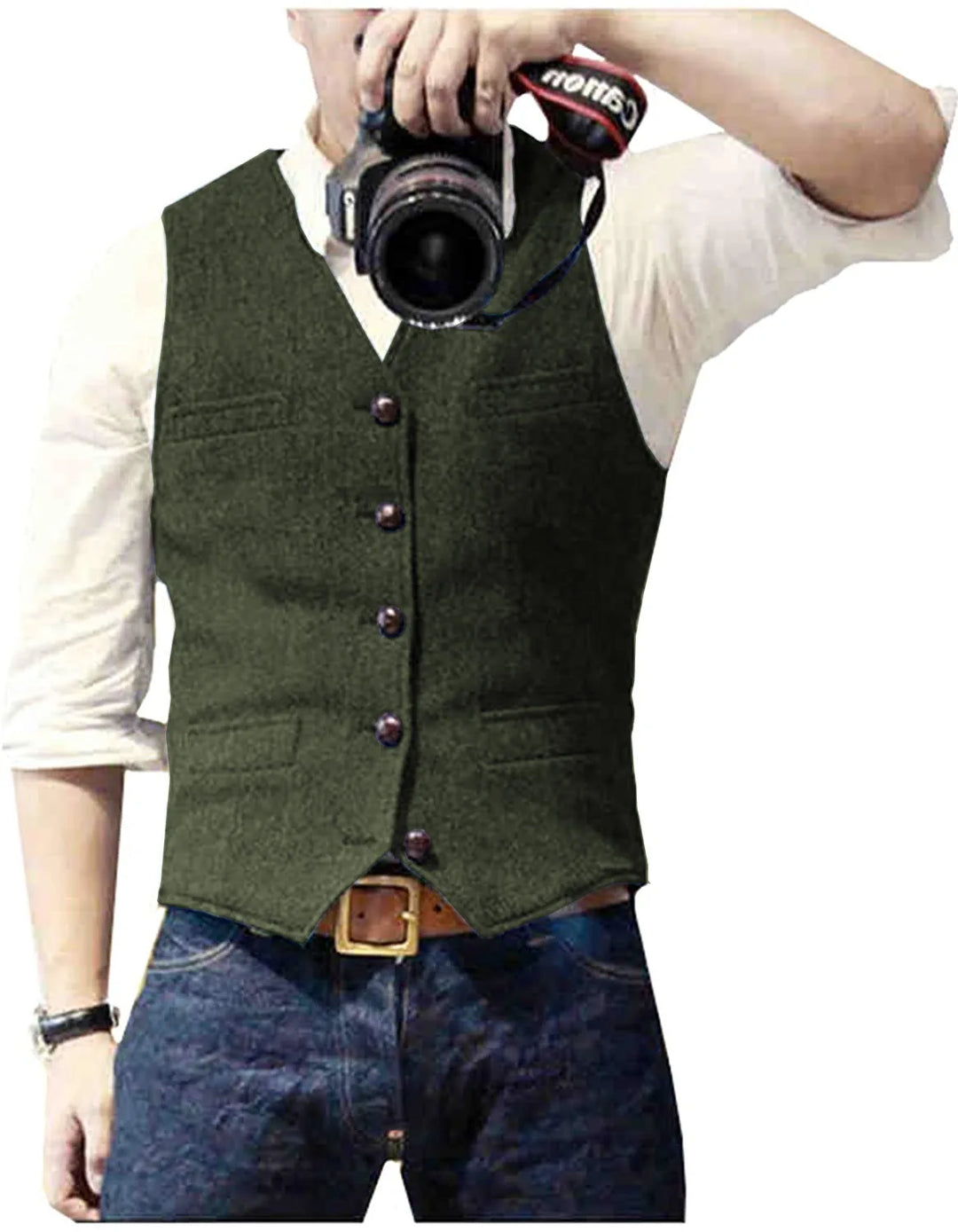 Bill | Classic Herringbone Tweed Waistcoat