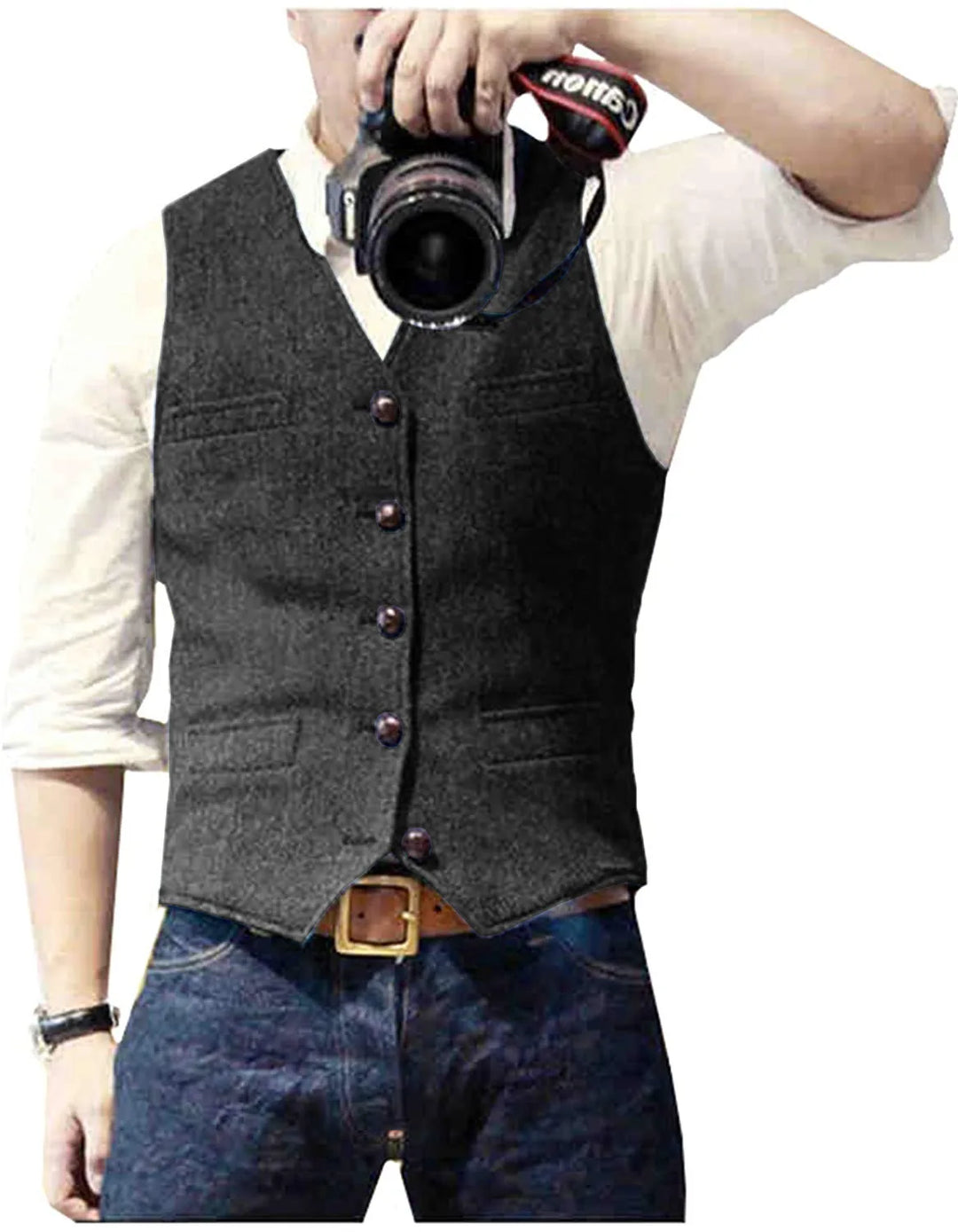 Bill | Classic Herringbone Tweed Waistcoat