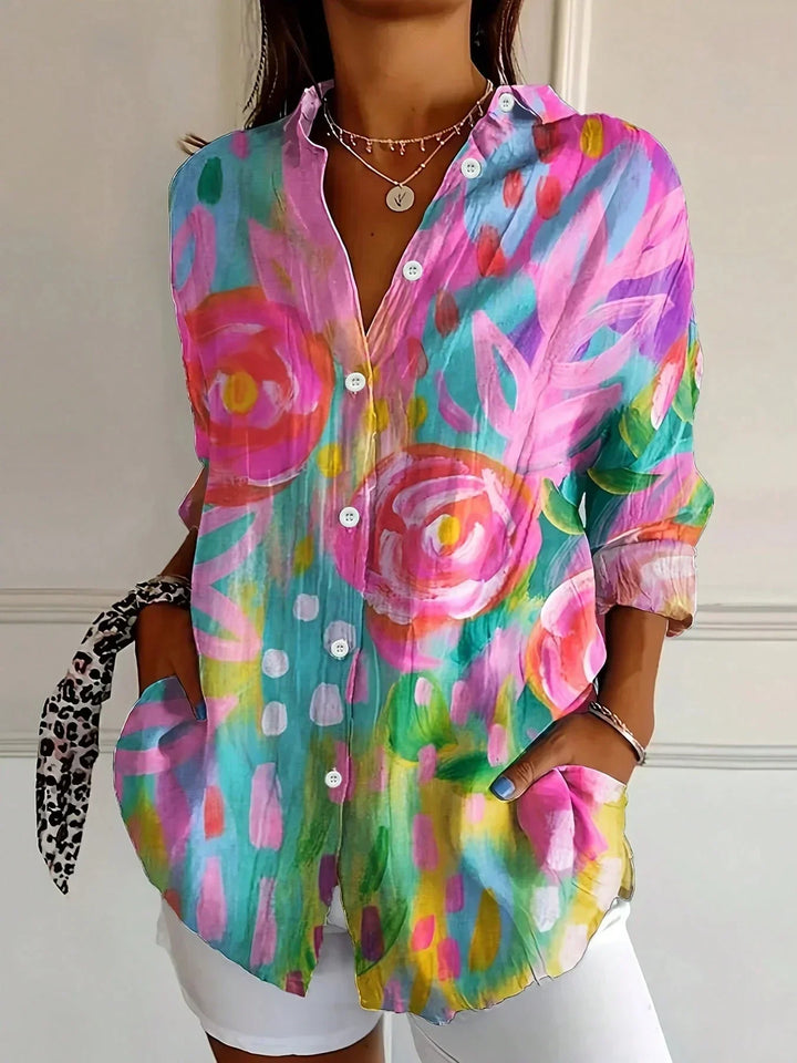 Hanna | Colorful Blouse with Playful Print