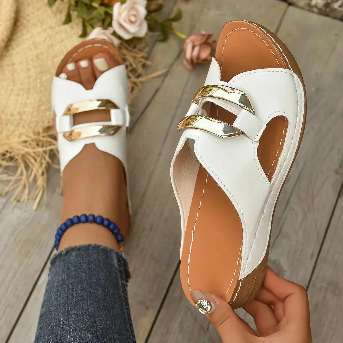 Women's Cushioned Arch Support Wedge Sandals