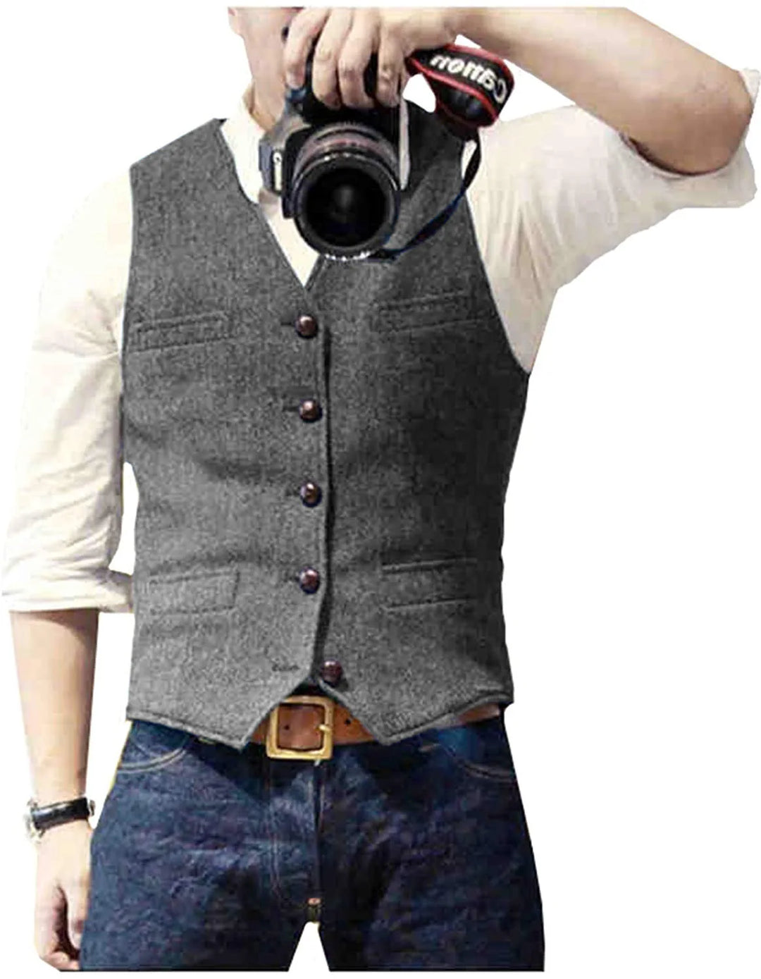 Bill | Classic Herringbone Tweed Waistcoat