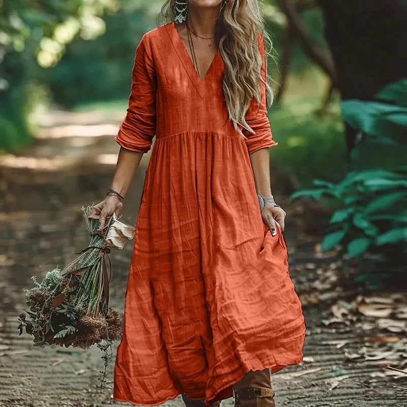 Petra - Cotton Linen Maxi Dress