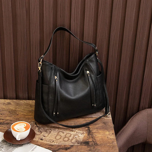 Women's Tassel Zip Shoulder Bag