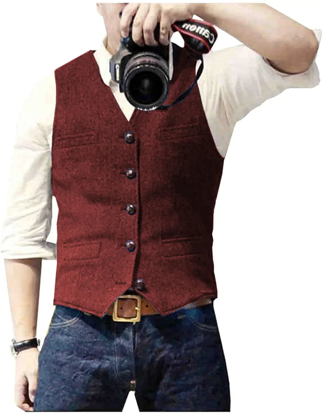 Bill | Classic Herringbone Tweed Waistcoat