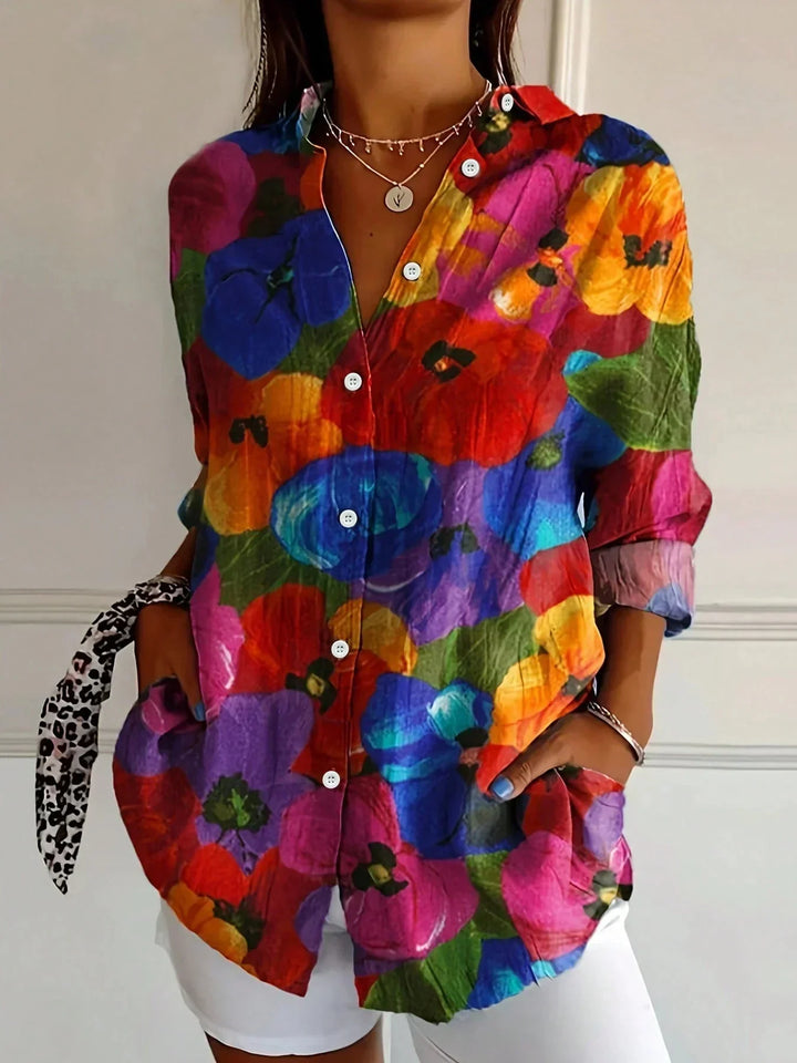 Hanna | Colorful Blouse with Playful Print